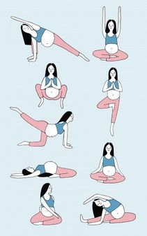 a woman doing yoga poses in different positions