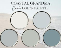 the color scheme for coastal grandma's paint palettes is shown in four different shades