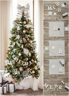 a decorated christmas tree with presents under it