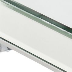 a close up view of a glass shelf