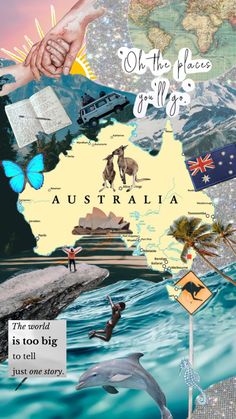 a collage of australia images and words