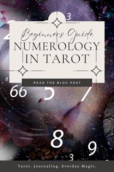 a poster with the words begin to guide numerology in tarot