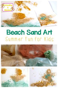 the beach sand art project is fun for kids to make