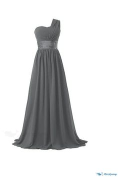 a long gray bridesmaid dress on a white background