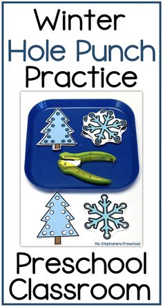 Winter hole punch practice for the preschool classroom Hole Punching Activities Preschool, Hot Or Cold Activities Preschool, Winter Prek Activities, Winter Fine Motor Activities Preschool, Winter Unit Preschool, Hole Punch Activities, Winter Fine Motor, January Preschool, Preposition Activities