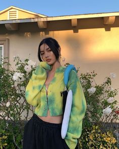 Ngc1961 Instagram, Fe Clothing, Tie Dye Sweater, Loose Shirt, Shirt Sweater, Cropped Cardigan, Casual Style Outfits, Fashion Poses, Product Images