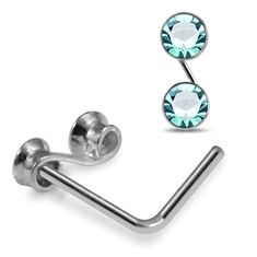 PRICES MAY VARY. Light Blue Crystal Stone S Shape Design 22 Gauge Sterling Silver L Shape Nose Stud Piercing. Made from 925 Sterling Silver with Crystal Gemstones , this nose stud is the perfect piercing to wear everyday, a comfortable fit that will help give you that extra sparkle daily Elegant Craftsmanship - All of our nose stud Piercings have been made from high quality hypoallergenic materials. This nose stud has been designed so that it is easy to put in and take out, they will fit comfort Nose Stud Piercing, Blue Crystals Stones, Nose Piercing Stud, Stud Piercing, Aquamarine Gem, Nose Pin, Blue Gems, Nose Stud