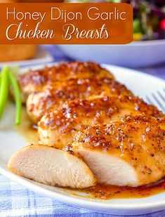 Quick Delicious Dinner, Honey Dijon, Think Food, Boneless Skinless Chicken, Idee Pasto Sano, Honey Garlic, Garlic Chicken, Boneless Skinless Chicken Breast, Poultry Recipes