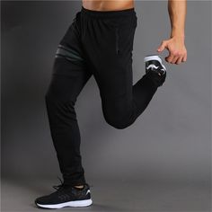 Material: Polyester • Length: Full Length • Style: Sweatpants, Flat, Casual, Gyms Casual • Decoration: Fake Zippers • Type: Full Length, Elastic Waist, Mid, Broadcloth, Regular • Waist Size(In Inches): 2.3-2.9 Black Fitted Full-length Joggers, Fitted Black Jogging Pants, Fitted Black Pants For Jogging, Black Gym Trousers, Black Gym Joggers, Stretchable Black Jogging Bottoms, Black Stretch Jogging Bottoms, Stretch Black Jogging Bottoms, Black Stretch Jogging Pants