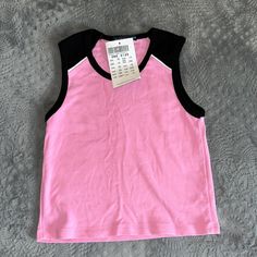 Brandy Melville Shirt-Brand New With Tags!! Never Been Worn! Muscle Tank Pink Stretch Crew Neck Shirt, Pink Stretch Shirt For Spring, Pink Fitted V-neck Shirt, Pink Fitted Crew Neck Tank Top, Sporty Pink Cotton Top, Pink Crew Neck Tank Top For Spring, Spring Pink Crew Neck Tank Top, Pink Crew Neck Sporty Tank Top, Pink Stretch Cotton Shirt