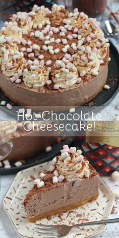 chocolate cheesecake with marshmallows on top