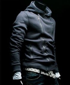 Casual Style for the perfect man! Cyberpunk Fashion, Mens Hoodie, Cotton Coat, Well Dressed Men, Looks Style, Street Styles