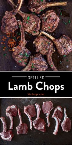 grilled lamb chops with green pepper on the side