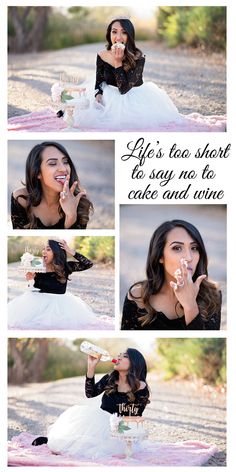 a woman sitting on the ground eating cake