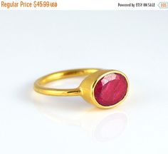 ON SALE Oval Ruby Ring  July Birthstone Ring  by DaniqueJewelry Red Ruby Ring With Bezel Setting Gift, Gift Red Ruby Ring With Bezel Setting, Gift Ruby Ring With Bezel Setting, Oval Stackable Ruby Ring For Gifts, Oval Ruby Ring, Dual Birthstone Ring, July Birthstone Ring, June Birthstone Ring, Ring Ruby