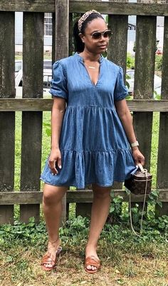 Casual Casual Button-up Denim Dress, Summer Cotton Button-up Denim Dress, Blue Casual Denim Dress, Relaxed Fit, Spring Button-up Relaxed Fit Denim Dress, Summer Denim Button-up Mini Dress, Material Girls, Casual Dress, Shirt Dress, Summer Outfits