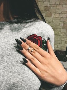 Witch Nails, Black Coffin Nails, Nail Goals, Manicure Designs, Witchy Nails, Black Nail Art, Nail Envy, Dark Makeup, Hot Nails