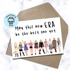 a card that says, may this new era be the best one yet