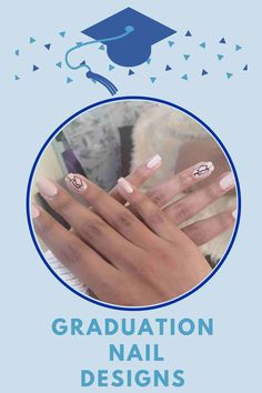 43+ Graduation Nail Designs momma teen College Graduation Nails, Nails For Graduation, Graduation Nail Art, Graduation Nail Designs, Pride Nails, 5th Grade Graduation, 8th Grade Graduation, Nails Chrome