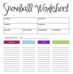 a printable snowball worksheet with the text,'snowball worksheet '