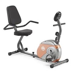 an exercise bike is shown with the seat on it's back and armrests