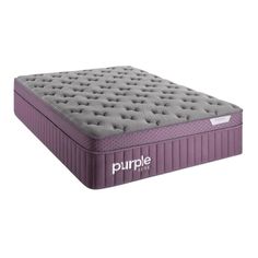 the purple mattress is shown in front of a white background