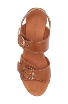 A chunky stacked platform and block heel elevate a streamlined buckle sandal made of smooth leather with a nicely cushioned footbed. 3" heel; 1 1/2" platform Adjustable ankle strap with buckle closure Leather upper and lining/rubber sole Imported Buckle Sandals, Platform Sandals, Smooth Leather, Whiskey, Block Heels, Ankle Strap, Rubber Sole, Womens Sandals, Leather Upper