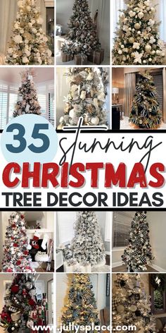 a collage of christmas tree decorations with the words 35 stunning christmas tree decor ideas