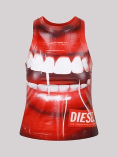 Graphic-print sleeveless top from DIESELStretch-design. All-over graphic print. Crew neck. Sleeveless. Straight hem. 84% Polyester,16% Elastane. Made in Italy.Composition: 84% Polyester, 16% Elastane | Diesel Women's Graphic-print Sleeveless Top | FW23/24 Printed Sleeveless Top, Denim Design, Fashion Labels, Luxury Retail, Italian Fashion, Luxury Boutique, Graphic Prints, Sleeveless Top, In Italy