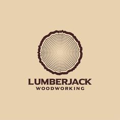 the logo for lumber woodworking, which is designed to look like a tree stump