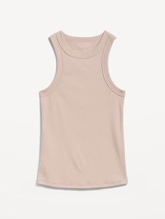 Rib-Knit Tank Top | Old Navy Ribbed Crew Neck Tank Top For Layering, Casual Ribbed Racerback Vest, Basic Beige Sleeveless Tank Top, Casual Ribbed Sleeveless Top, Casual Ribbed Scoop Neck Vest, Casual Crew Neck Tank Top, Casual Ribbed Vest For Everyday Wear, Beige Crew Neck Vest For Summer, Casual Everyday Ribbed Vest