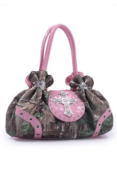 Realtree® Camo Pink Cross Handbag Camo Handbags, Camo Gear, Camo Purse, Pink Shoulder Bags, Camo And Pink, Camo Baby Stuff, Pink Cowgirl, Girls Purse, Printed Handbags