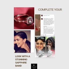 an advertisement for a jewelry store with pictures of women and their engagement rings on it