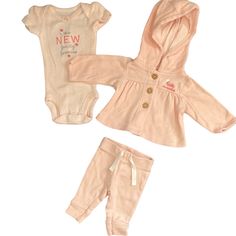 Carter’s 3 Piece Matching Set, Pants, Bodysuit, And Jacket W/Hood Size: Preemie Color: Pink And White Nwot, Washed Once W/Dreft Preemie Baby Girl, Micro Preemie Clothes, Preemie Clothes, Carters Baby Girl Clothes, Old Navy Baby/toddler Sets, 3 Piece, Matching Sets, Baby Dress, Pink White