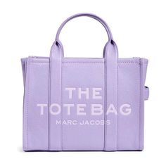 Double Handles, 4.72" Drop Adjustable, Removable Shoulder Strap, 24.21" Drop Dimensions: 13.19"W X 5.91"D X 10.63"H Zip Closure Interior Slip Pocket Signature Embossed Front Leather Purple Tote Bag, Medium Tote Bag, Small Tote Bag, Luxury Purses, Mini Tote Bag, Marc Jacobs Bag, Tote Bag Purse