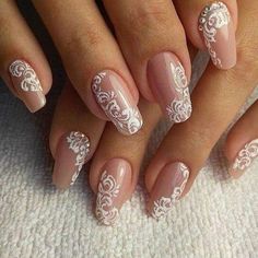 10 Unique Wedding Nail Ideas for Every Bride Wecasa Lace Wedding Nails, Wedding Day Nails, Bridal Nails Designs, Lace Nail Art, Bridal Nail Art, Lace Nails, Wedding Nails For Bride, Wedding Nails Design, Nail Art Wedding