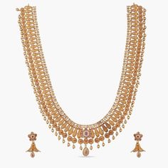 Mohi Antique Long Necklace Set Antique Long Necklace, Indian Long Necklace, Simple Long Necklace, Dubai Gold Jewelry, Long Necklace Set, Gold Necklace Indian, Necklace Set Indian, Gold Necklace Indian Bridal Jewelry, Gold Jewelry Sets