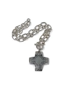 This retired vintage Silpada sterling silver cross pendant necklace has a very nice weight to it.  The stamped sterling silver cross pendant is suspended on a sterling link necklace with a toggle closure.  Length:  16" Pendant: 1 1/2"H x 1 1/2"W Weight:  30.5g Hallmarks:  925, Silpada hallmark, India The necklace is in very nice vintage condition.  There are light surface scratches on the reverse side of the pendant, which are not visible when the necklace is worn.  Please examine pics for detai Silpada Jewelry Cross Necklace, Celtic Pendant, Sterling Silver Cross Pendant, Toggle Necklace, Sterling Silver Cross, Cross Pendant Necklace, Silver Cross, Link Necklace, Paper Clip