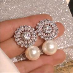 Faux Pearl New Red Opal, Pearl Accessories, Wedding Party Jewelry, Trendy Earrings, Flower Earrings Studs, Pearl Stud Earrings, Pearl Studs, Pearl Drop Earrings, Wedding Earrings