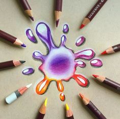 colored pencils are arranged in the shape of a flower