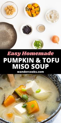 easy homemade pumpkin and tofu miso soup