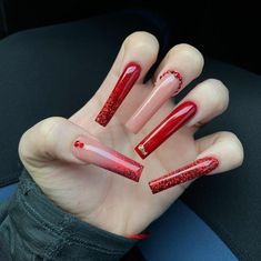 Good Pics, Red Acrylic Nails, I See Red, Drip Nails, Ombre Acrylic Nails, Cute Acrylic Nail Designs, Long Acrylic Nails Coffin, Exotic Nails, Nails Gel