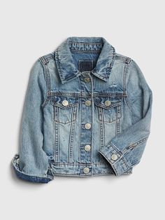 Gap Denim Jacket, Girls Denim Jacket, Jean Jacket Outfits, Blue Denim Jacket, American Brand, Gap Denim, Toddler Girl Outfits, Jean Outfits, Toddler Outfits