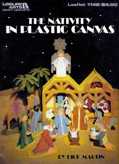 the nativity in plastic canvass book cover with an image of people and animals