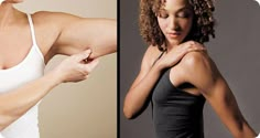 two pictures of women with their arms crossed and the words, 11 highly effective trice exercises for women