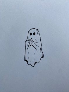 a drawing of a ghost holding his hands to his mouth