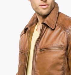 Men Leather Biker Motorcycle Genuine Lambskin Brown Leather Jacket XS-2XL FB50 Leather Jacket Mens, Wax Jacket, Jacket With Zipper, Wax Jackets, Motorcycle Leather, Sheep Leather, Leather Shirt, John Varvatos, Genuine Leather Jackets