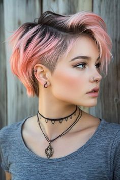 Beauty and Makeup: #beauty, #makeup, #skincare, #haircare Pixie With Colored Tips, Red Brown Ombre, Pixie Haircut Color, Pixie Cut Color, Edgy Short Haircuts, Portrait Reference, Short Hair Images, Bold Hair Color