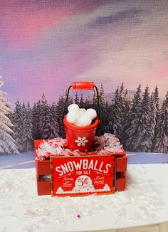 a red snowball machine sitting on top of a table