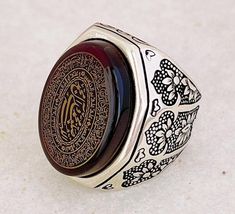 Hz Muhammad Salawat Islamic Calligraphy Arabic Quran Ring, 925 Sterling Silver, For Men, Natural Deep Red Agate Akik Stone Shia Ahli Bayt Ahlul Bayt Stone size 18mm x 25 mm Back of ring is open to touch the skin. Ring size is U.S 11.5, but we can resize at your request size. Traditional Carved Signet Ring For Gift, Traditional Carved Signet Ring Gift, Traditional Oval Engraved Signet Ring, Traditional Engraved Oval Signet Ring, Traditional Silver Engraved Ring As Gift, Traditional Silver Engraved Ring Gift, Traditional Sterling Silver Signet Ring Gift, Traditional Oval Signet Ring As Gift, Traditional Oval Signet Ring Gift